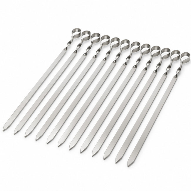 12-Piece Flat BBQ Skewer Set