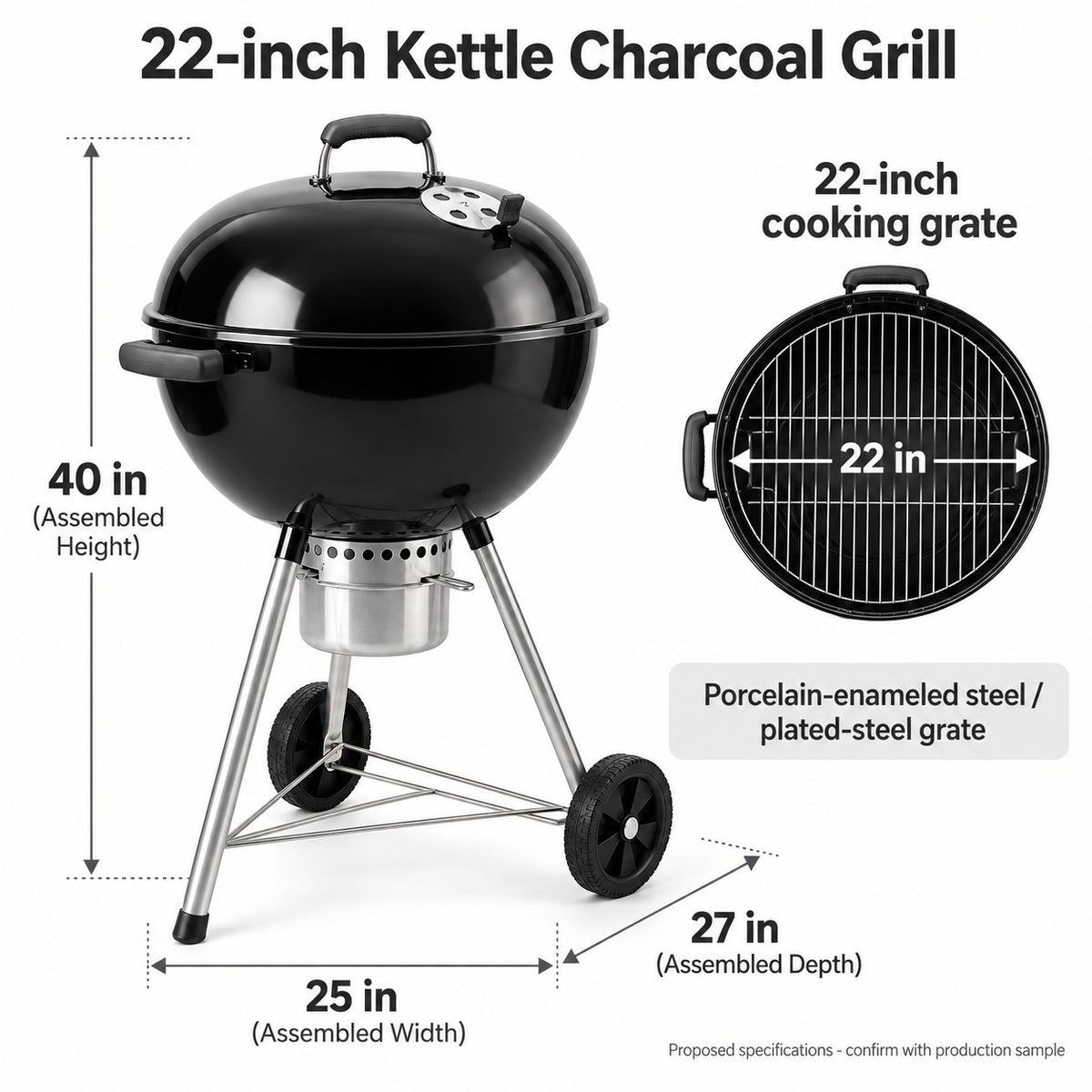 22-inch Kettle Charcoal Grill