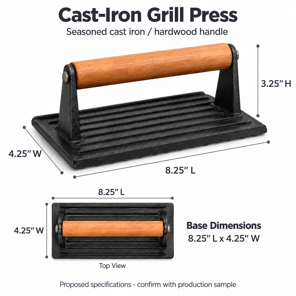Cast-Iron Grill Press